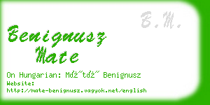 benignusz mate business card